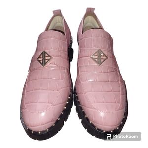 Antonio Melani Arrllo Leather Lug Sole Loafers Pink Size 10M